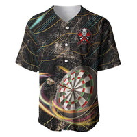 Personalized Skull and Darts Graphic Baseball Jersey with Neon Design - Wonder Print Shop