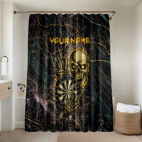 Personalized Skull and Darts Graphic Bathroom Set with Neon Design - Wonder Print Shop