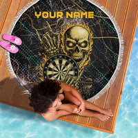 Personalized Skull and Darts Graphic Beach Blanket with Neon Design - Wonder Print Shop