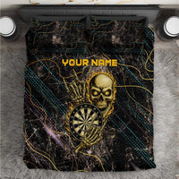 Personalized Skull and Darts Graphic Bedding Set with Neon Design - Wonder Print Shop