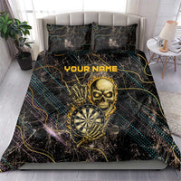 Personalized Skull and Darts Graphic Bedding Set with Neon Design - Wonder Print Shop