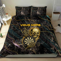 Personalized Skull and Darts Graphic Bedding Set with Neon Design - Wonder Print Shop
