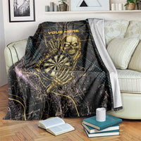 Personalized Skull and Darts Graphic Blanket with Neon Design - Wonder Print Shop