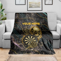 Personalized Skull and Darts Graphic Blanket with Neon Design - Wonder Print Shop