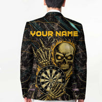 Personalized Skull and Darts Graphic Blazer with Neon Design - Wonder Print Shop