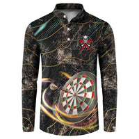 Personalized Skull and Darts Graphic Button Sweatshirt with Neon Design - Wonder Print Shop