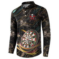 Personalized Skull and Darts Graphic Button Sweatshirt with Neon Design - Wonder Print Shop