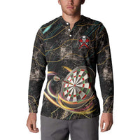 Personalized Skull and Darts Graphic Button Sweatshirt with Neon Design - Wonder Print Shop