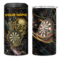 Personalized Skull and Darts Graphic 4 in 1 Can Cooler Tumbler with Neon Design - Wonder Print Shop