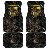 Personalized Skull and Darts Graphic Car Mats with Neon Design - Wonder Print Shop