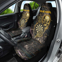 Personalized Skull and Darts Graphic Car Seat Cover with Neon Design - Wonder Print Shop