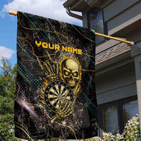 Personalized Skull and Darts Graphic Garden Flag with Neon Design - Wonder Print Shop