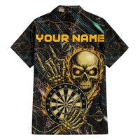 Personalized Skull and Darts Graphic Hawaiian Shirt with Neon Design - Wonder Print Shop