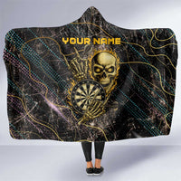 Personalized Skull and Darts Graphic Hooded Blanket with Neon Design - Wonder Print Shop