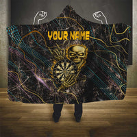 Personalized Skull and Darts Graphic Hooded Blanket with Neon Design - Wonder Print Shop
