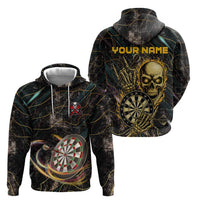 Personalized Skull and Darts Graphic Hoodie with Neon Design - Wonder Print Shop