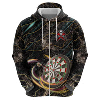Personalized Skull and Darts Graphic Hoodie with Neon Design - Wonder Print Shop