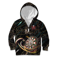 Personalized Skull and Darts Graphic Kid Hoodie with Neon Design - Wonder Print Shop