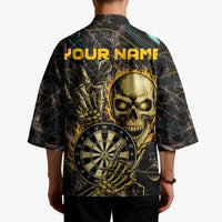 Personalized Skull and Darts Graphic Kimono with Neon Design - Wonder Print Shop