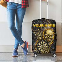 Personalized Skull and Darts Graphic Luggage Cover with Neon Design - Wonder Print Shop