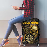 Personalized Skull and Darts Graphic Luggage Cover with Neon Design - Wonder Print Shop