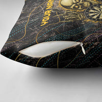 Personalized Skull and Darts Graphic Pillow Cover with Neon Design - Wonder Print Shop