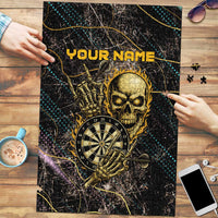 Personalized Skull and Darts Graphic Puzzle with Neon Design - Wonder Print Shop