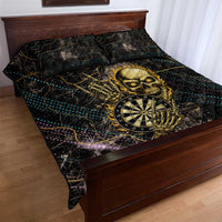 Personalized Skull and Darts Graphic Quilt Bed Set with Neon Design - Wonder Print Shop
