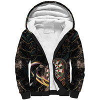 Personalized Skull and Darts Graphic Sherpa Hoodie with Neon Design - Wonder Print Shop