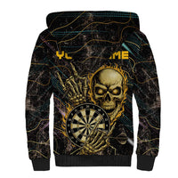 Personalized Skull and Darts Graphic Sherpa Hoodie with Neon Design - Wonder Print Shop