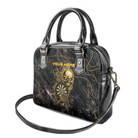 Personalized Skull and Darts Graphic Shoulder Handbag with Neon Design - Wonder Print Shop