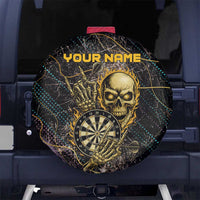 Personalized Skull and Darts Graphic Spare Tire Cover with Neon Design - Wonder Print Shop