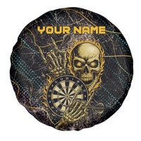 Personalized Skull and Darts Graphic Spare Tire Cover with Neon Design - Wonder Print Shop