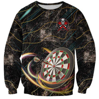 Personalized Skull and Darts Graphic Sweatshirt with Neon Design - Wonder Print Shop