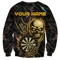 Personalized Skull and Darts Graphic Sweatshirt with Neon Design - Wonder Print Shop