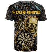 Personalized Skull and Darts Graphic T Shirt with Neon Design - Wonder Print Shop