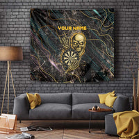 Personalized Skull and Darts Graphic Tapestry with Neon Design - Wonder Print Shop