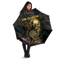 Personalized Skull and Darts Graphic Umbrella with Neon Design - Wonder Print Shop