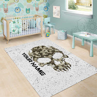 Personalized Camouflage Skull and American Flag Darts Area Rug - Wonder Print Shop
