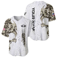 Personalized Camouflage Skull and American Flag Darts Baseball Jersey - Wonder Print Shop