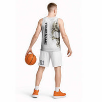 Personalized Camouflage Skull and American Flag Darts Basketball Jersey - Wonder Print Shop