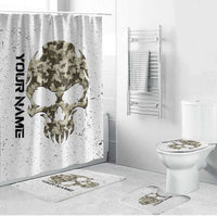 Personalized Camouflage Skull and American Flag Darts Bathroom Set - Wonder Print Shop