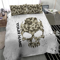 Personalized Camouflage Skull and American Flag Darts Bedding Set - Wonder Print Shop