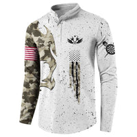 Personalized Camouflage Skull and American Flag Darts Button Sweatshirt - Wonder Print Shop