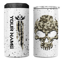 Personalized Camouflage Skull and American Flag Darts 4 in 1 Can Cooler Tumbler - Wonder Print Shop