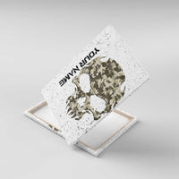 Personalized Camouflage Skull and American Flag Darts Canvas Wall Art - Wonder Print Shop