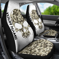 Personalized Camouflage Skull and American Flag Darts Car Seat Cover - Wonder Print Shop