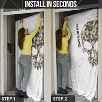 Personalized Camouflage Skull and American Flag Darts Door Cover - Wonder Print Shop