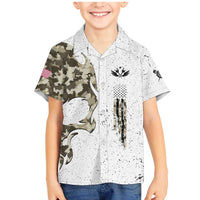 Personalized Camouflage Skull and American Flag Darts Family Matching Mermaid Dress and Hawaiian Shirt - Wonder Print Shop