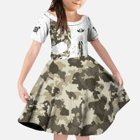 Personalized Camouflage Skull and American Flag Darts Family Matching Off Shoulder Maxi Dress and Hawaiian Shirt - Wonder Print Shop